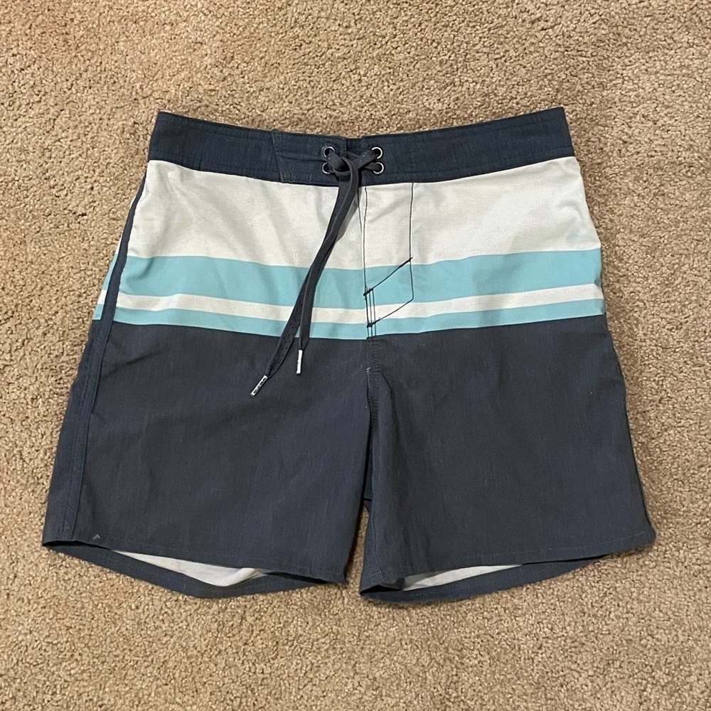 Boys cute blue swim trunks